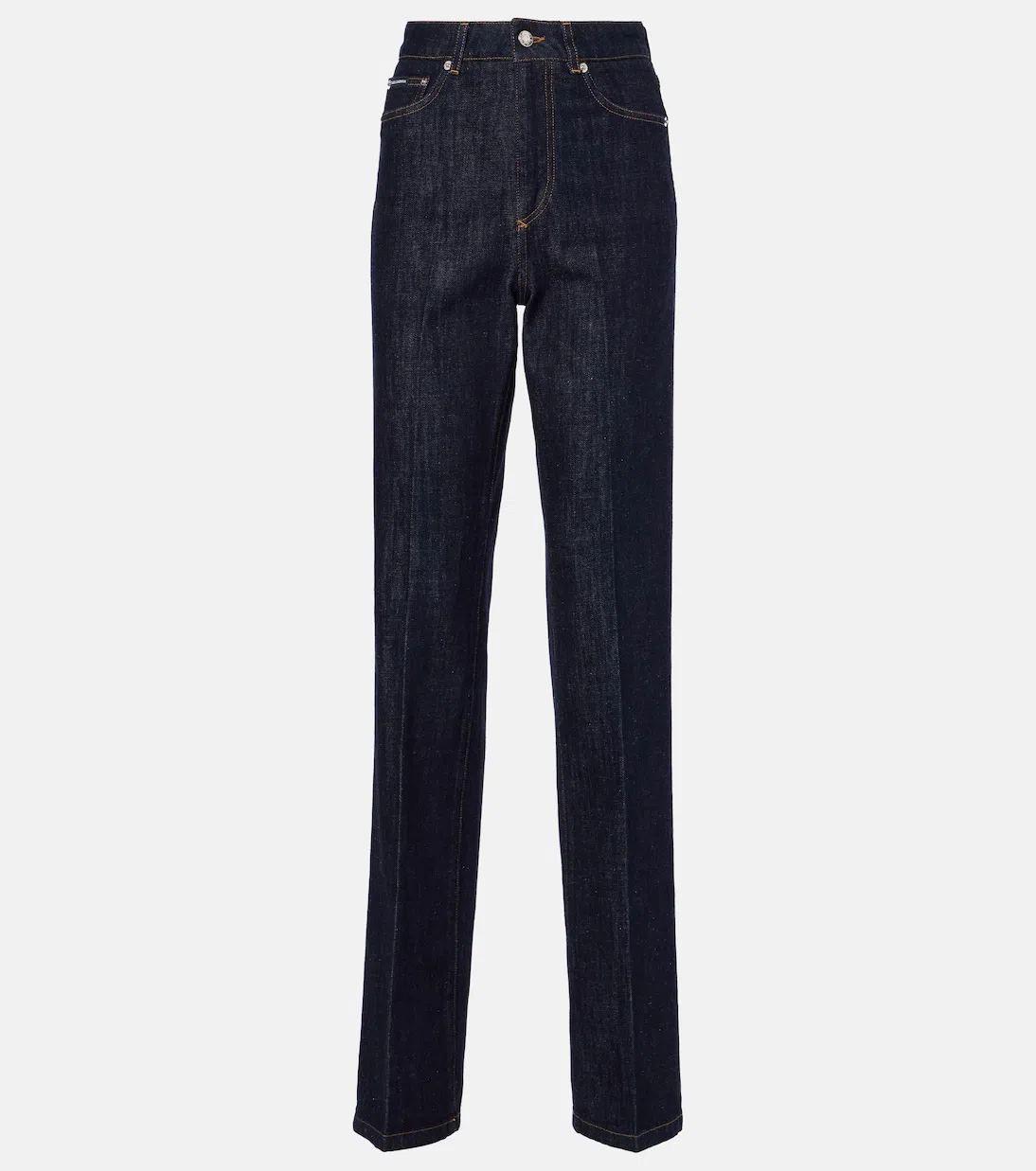 DOLCE & GABBANA Straight Medium Waist Denim Jeans In Black