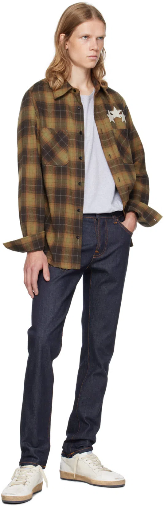 GOLDEN GOOSE Ballstar White Low Top Sneakers With Star Patch On The Side And Maxi Lettering On The Rear In Leathe