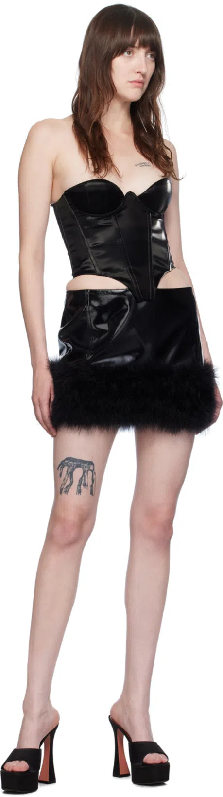 AMINA MUADDI Dalida Patent Leather Platform Mules In Black