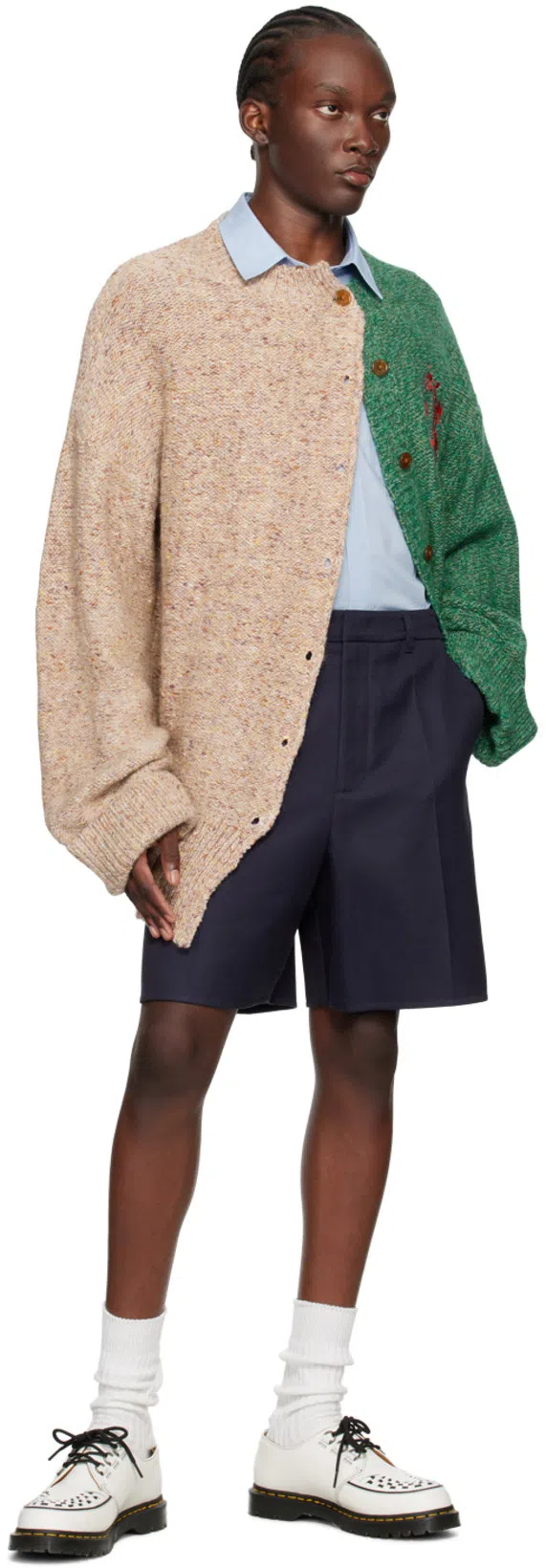 VALENTINO Garavani Black Bermuda Shorts With Vlogo Print In Toile Iconographe Man In Multicolor