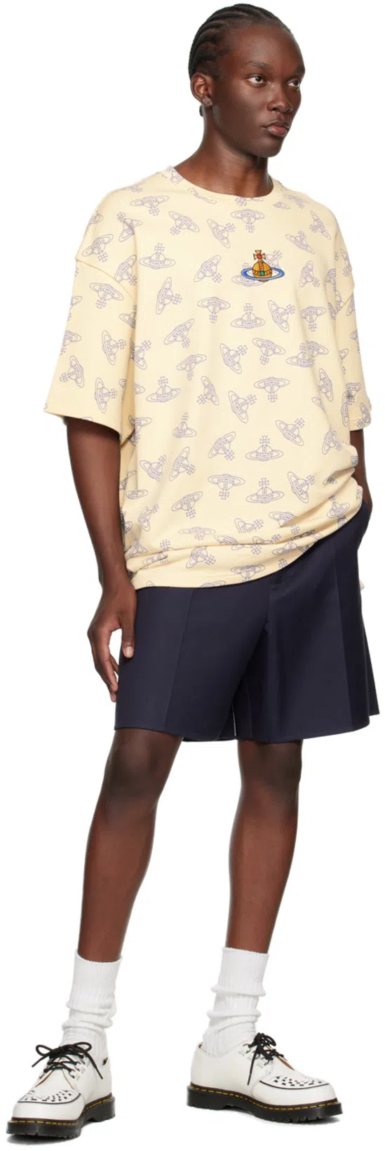 VALENTINO Garavani Black Bermuda Shorts With Vlogo Print In Toile Iconographe Man In Multicolor