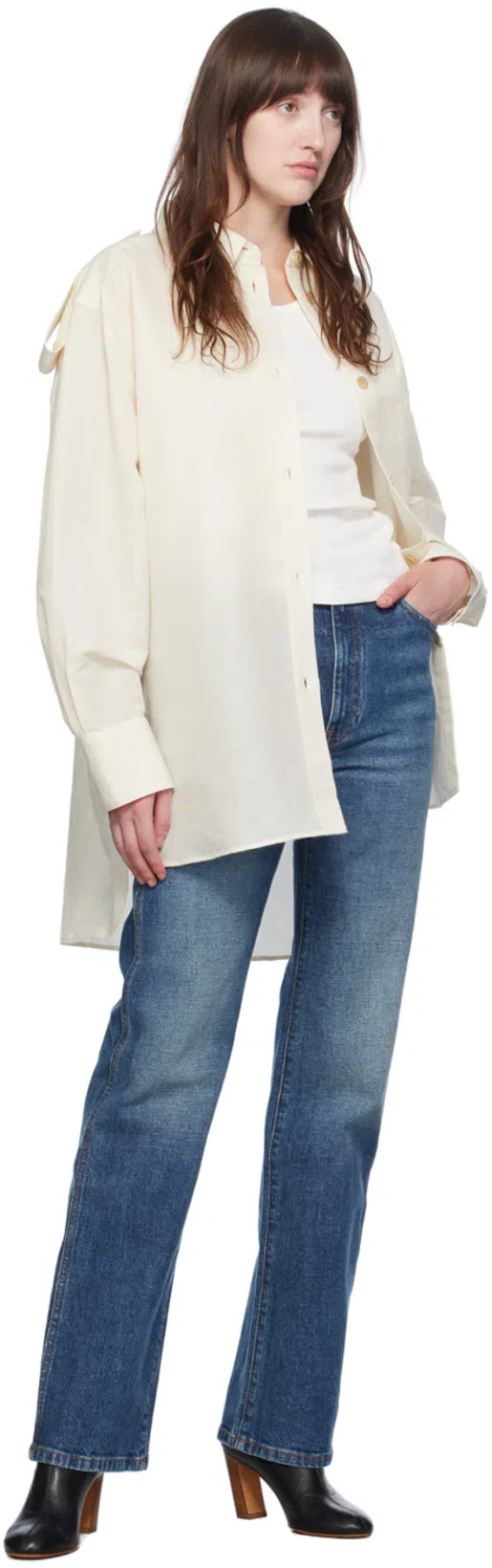 KHAITE Short-sleeved Knitted Polo Shirt In Gray