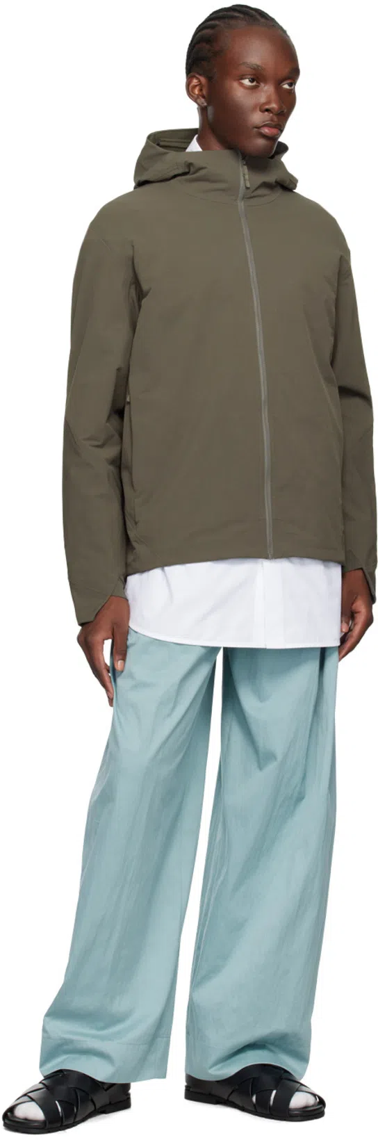 JIL SANDER Band-collar Poplin Shirt In White