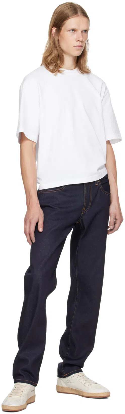 NUDIE JEANS Gritty Jackson Organic-cotton Straight-leg Jeans In Navy