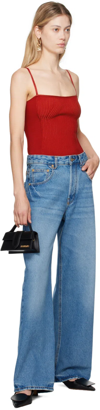 JACQUEMUS Les Duelo Plates Leather Slingback Flat In Black