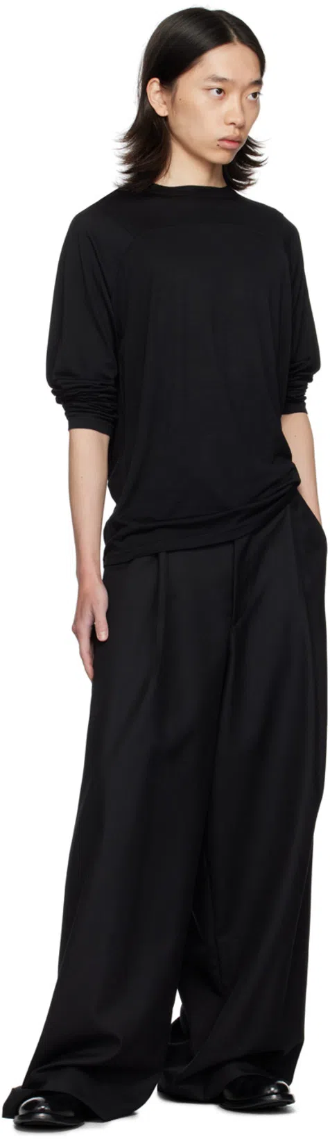 DRIES VAN NOTEN Wide-leg Tailored Trousers In 900 Black