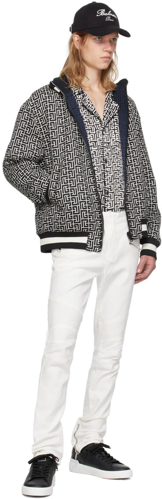 BALMAIN Reversible Monogrammed Bomber Jacket In Black