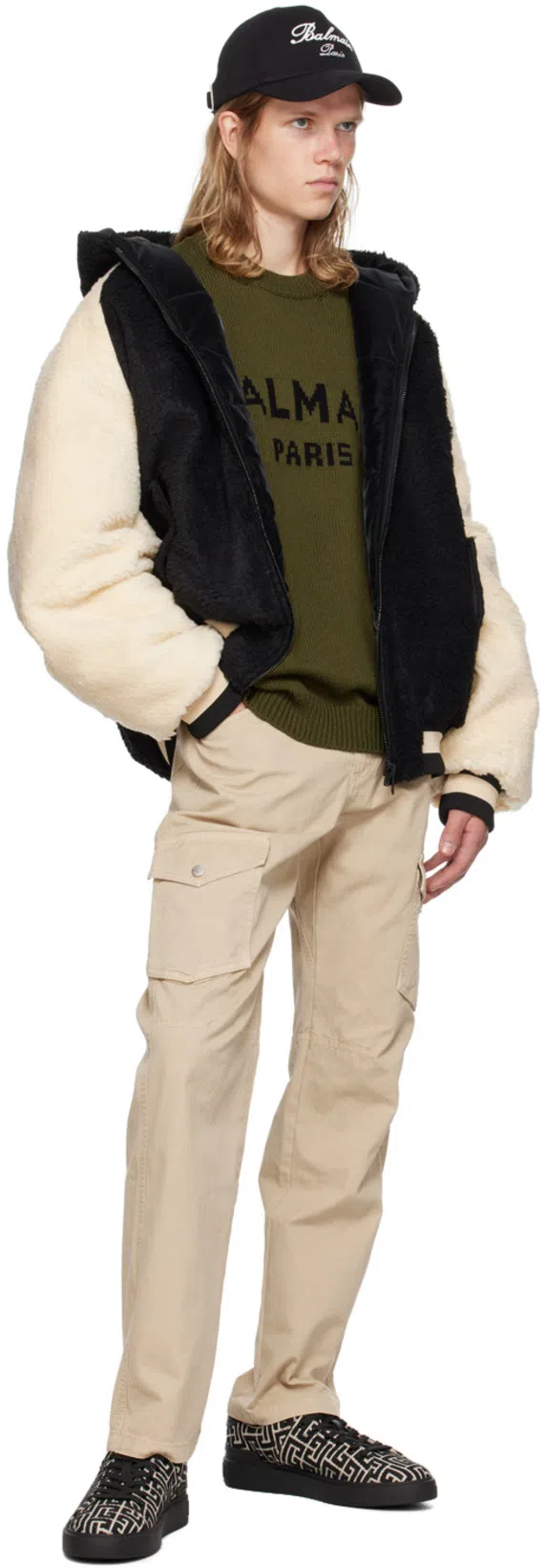 BALMAIN Monogram Jacquard B-court Trainers In Black