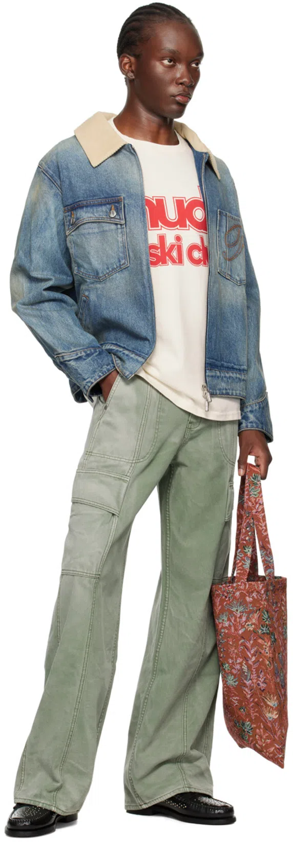 RHUDE Western Zip Up Denim Jacket Indigo In Blue