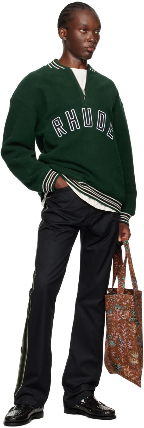 RHUDE Black Traxedo Trousers