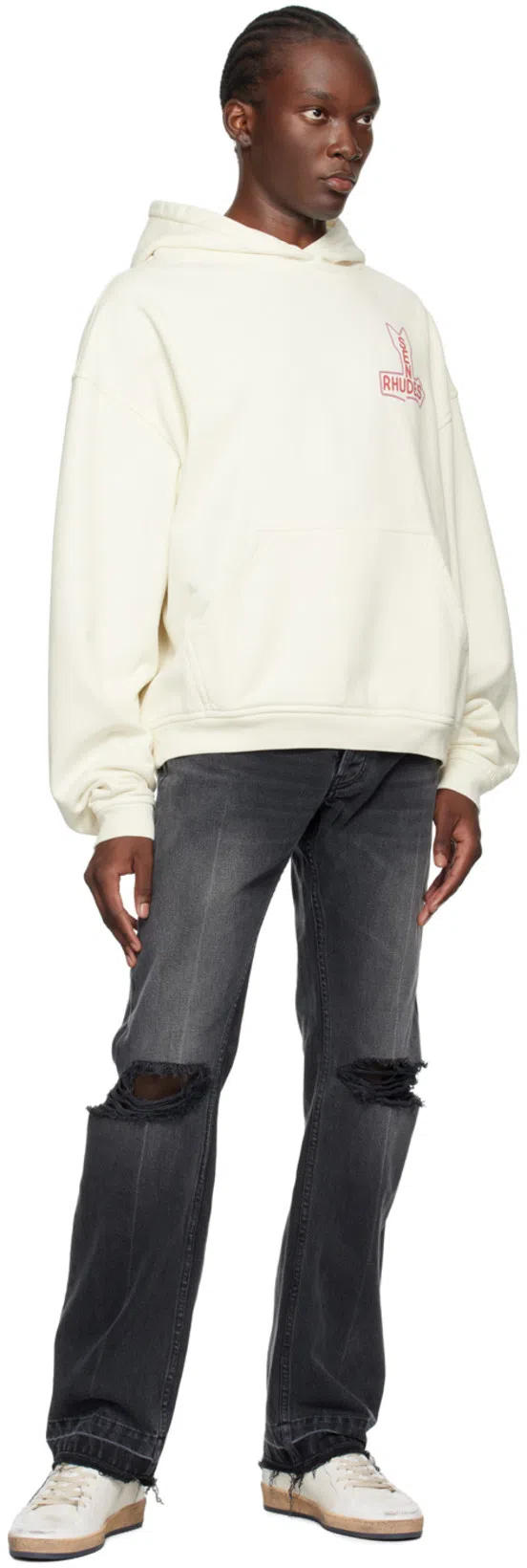 GOLDEN GOOSE Ballstar White Low Top Sneakers With Star Patch On The Side And Maxi Lettering On The Rear In Leathe