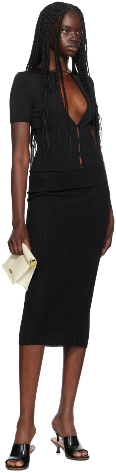 JACQUEMUS Women La Jupe Pralu Midi Skirt In Black