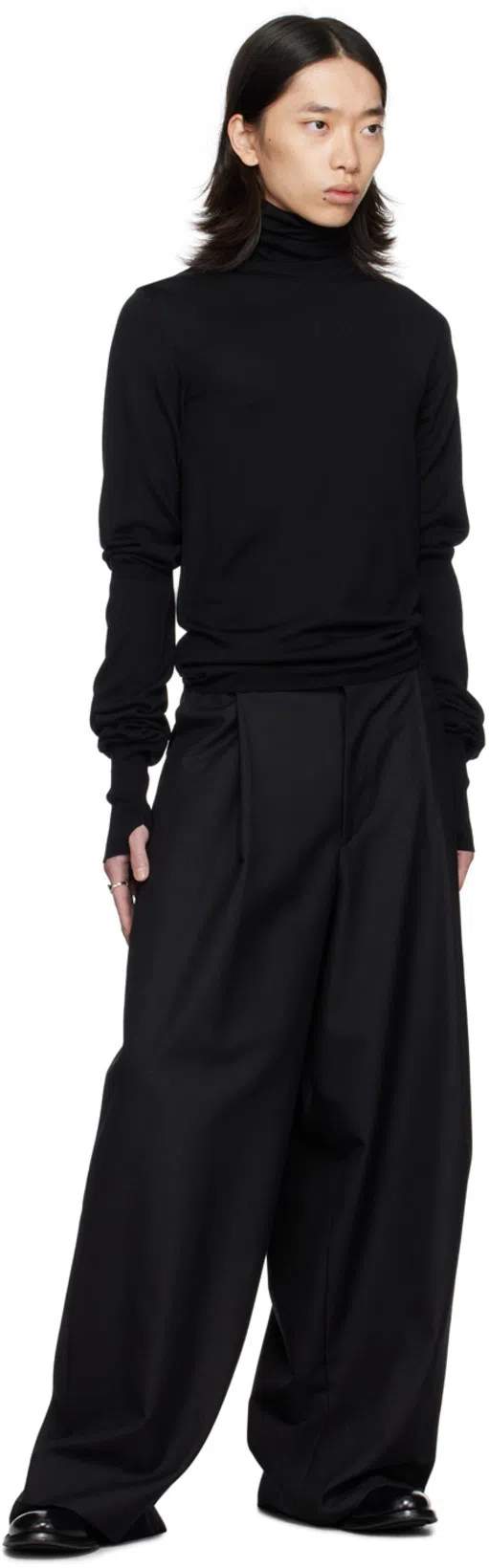 DRIES VAN NOTEN Wide-leg Tailored Trousers In 900 Black