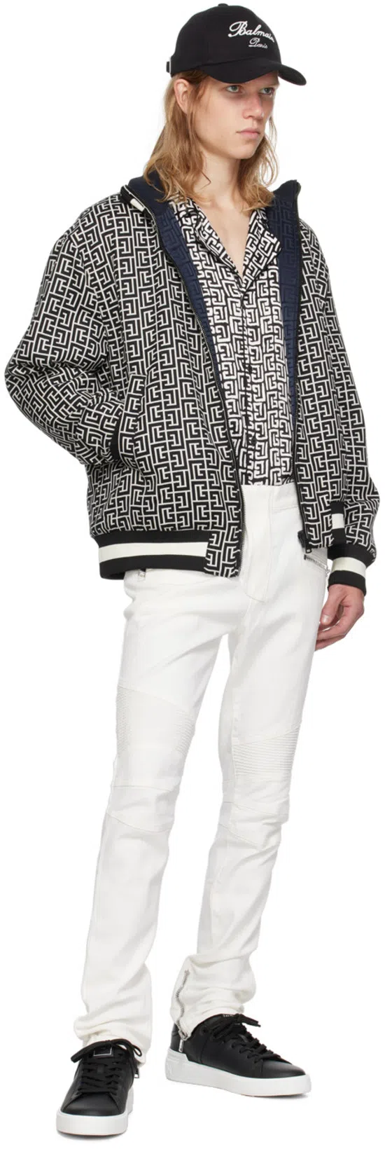BALMAIN Reversible Monogrammed Bomber Jacket In Black