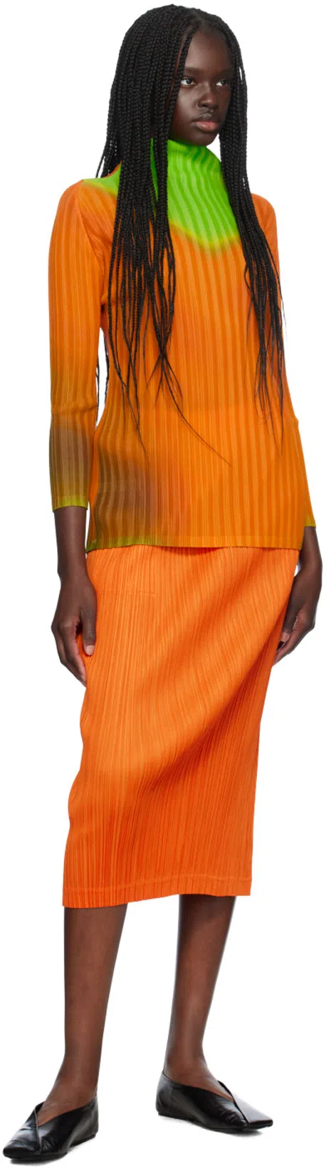 JIL SANDER Black Leather Ballet Flats