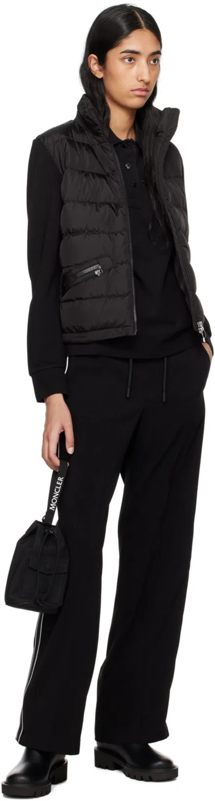 MONCLER Drawstring Embosssed-logo Rain Boots In Black