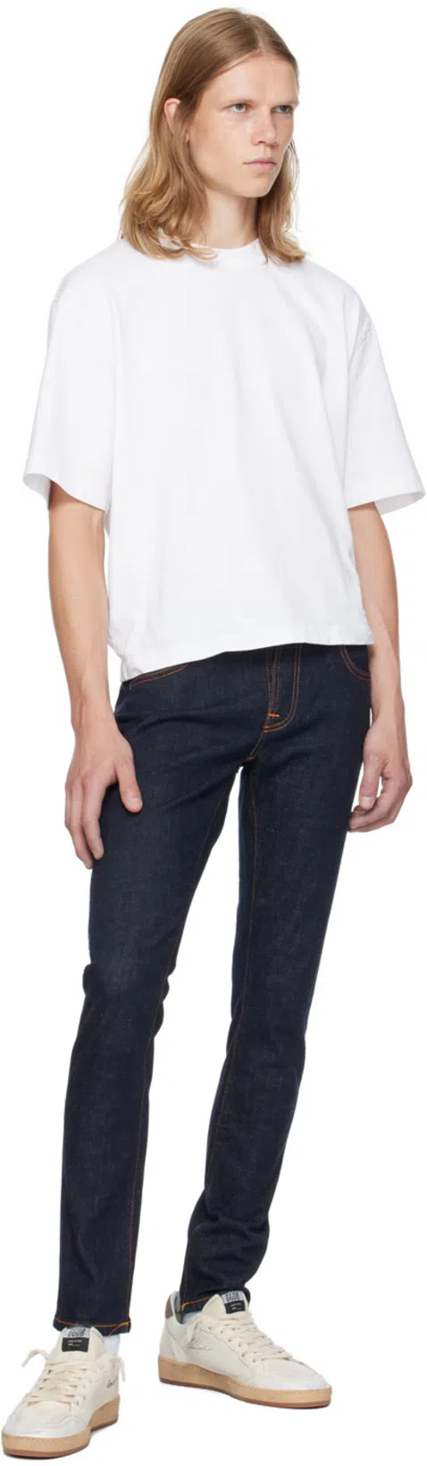 NUDIE JEANS Gritty Jackson Organic-cotton Straight-leg Jeans In Navy