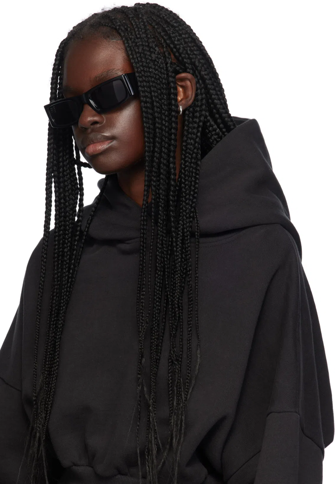 ENTIRE STUDIOS Cropped Heavy Hood In Black