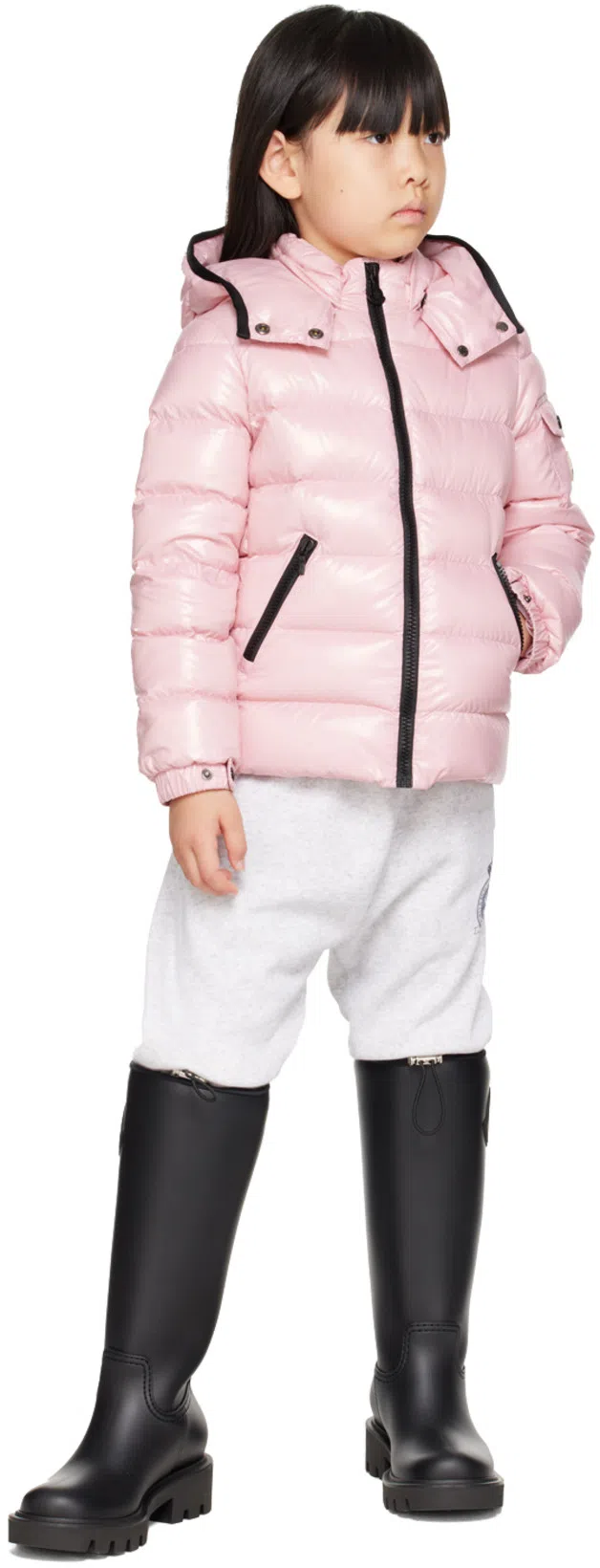 MONCLER Rubber Kickstream Boots With Drawstring In Black