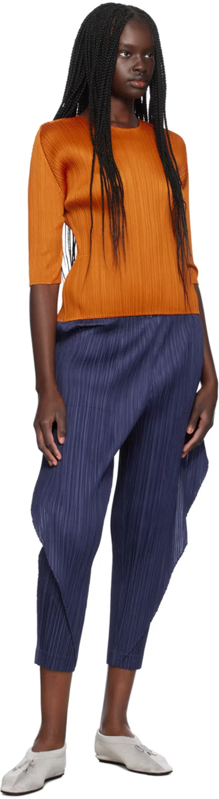 TOTÊME Knitted Bow Ballerina Flats In Matte Silver