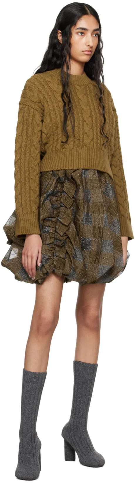 BOTTEGA VENETA Women Atomic Knitted Wool Boots In Multicolor