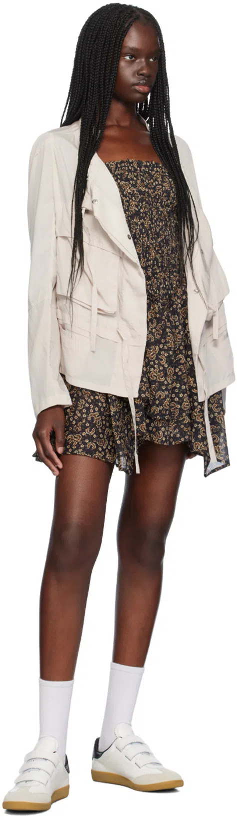 ISABEL MARANT Beth Logo Velcro Straps In White Leather And Suede