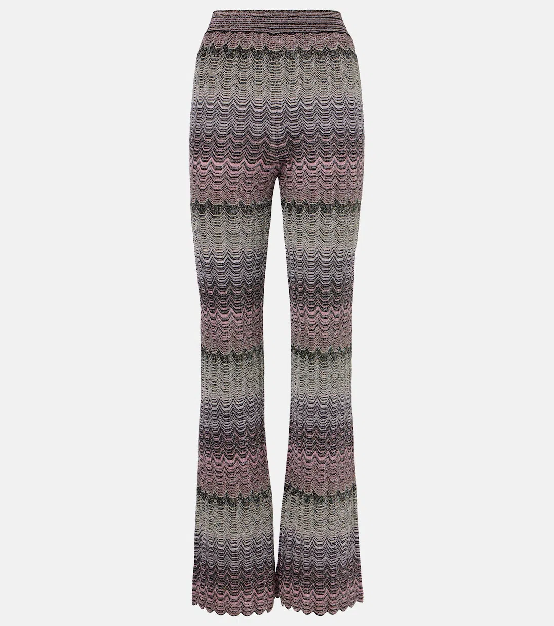 MISSONI Metallic Crochet-knit Flared Pants In Multicoloured
