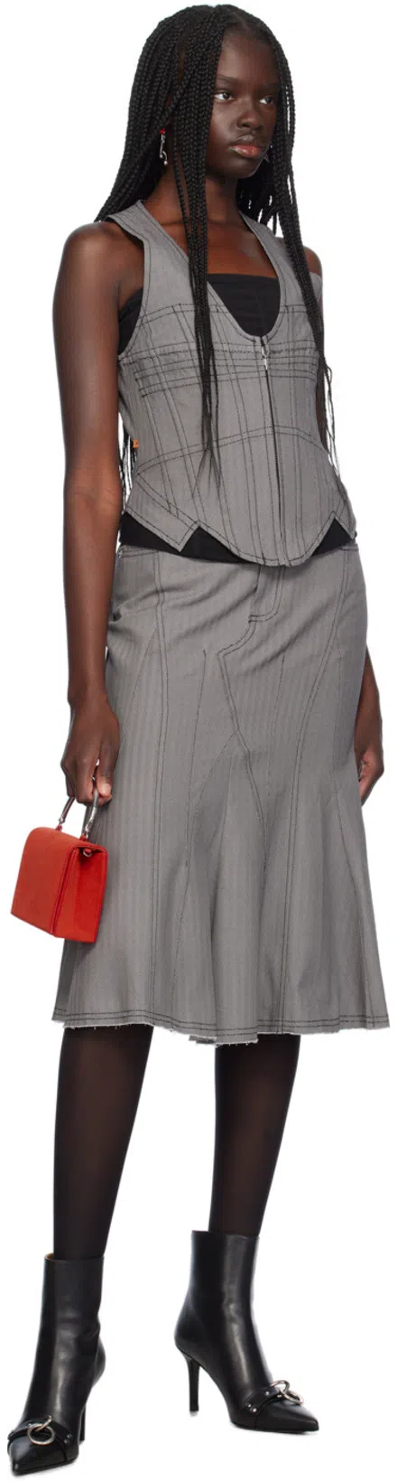 JUSTINE CLENQUET Silver Sade Earrings In Red