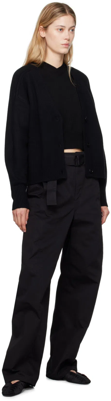 TOTÊME Womens Black The Gathered Square-toe Satin Flats