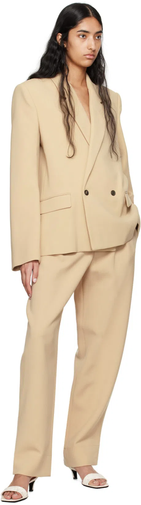 WARDROBE.NYC Wardrobe. Nyc Hb Trouser In Biscuit