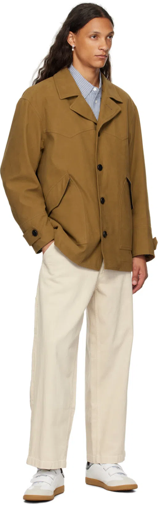 ISABEL MARANT Beth Logo Velcro Straps In White Leather And Suede