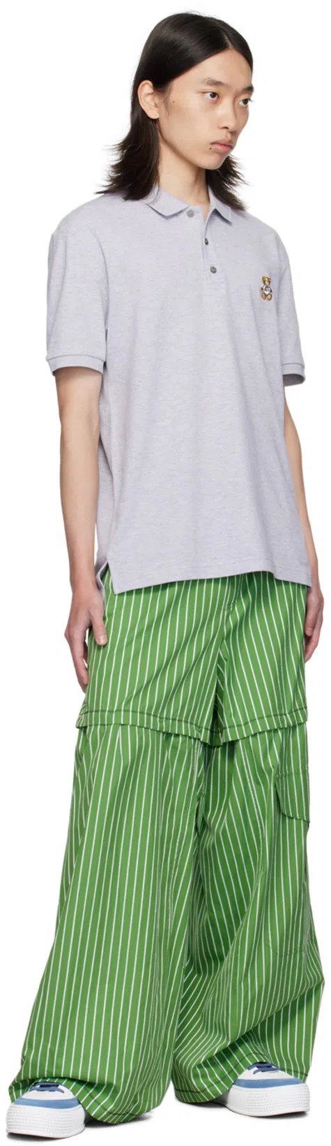 MARNI Green Striped Hybrid Cargo Pants In Stv35 Millet