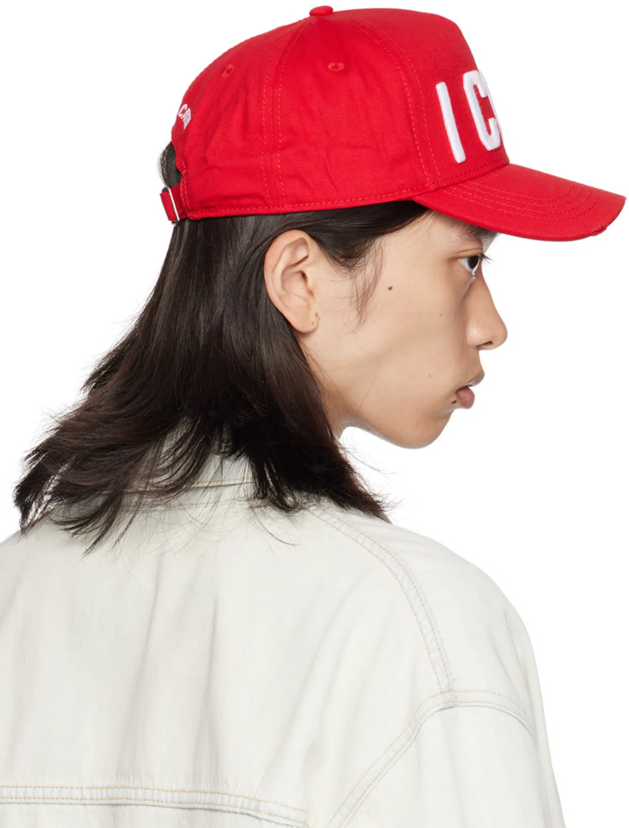 DSQUARED2 Red Be Icon Baseball Cap In M818 Red