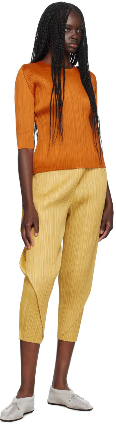 TOTÊME Knitted Bow Ballerina Flats In Matte Silver