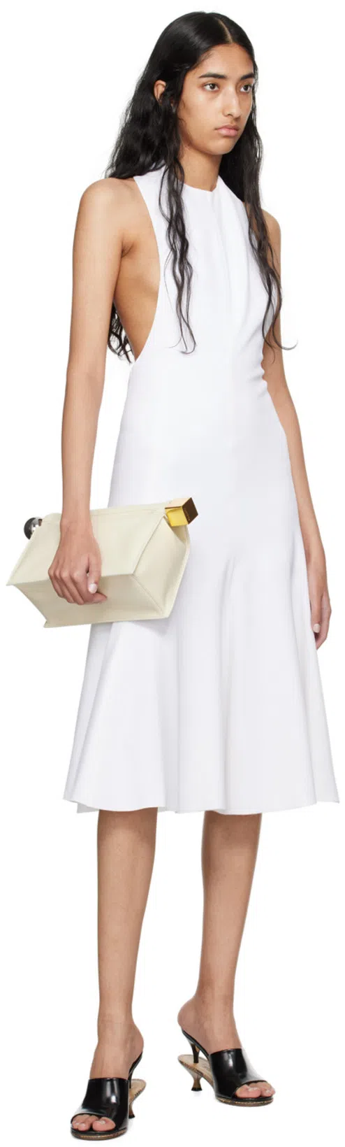 JACQUEMUS Knee Length Dress Flared Skirt In White
