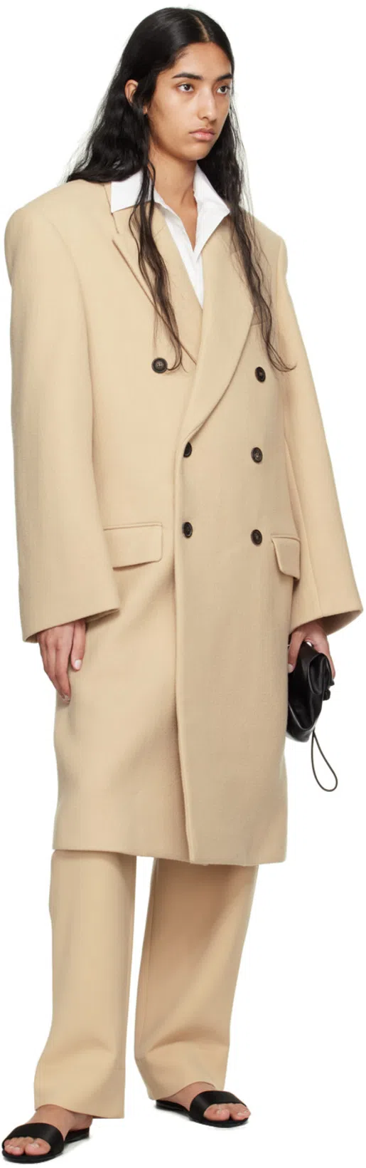 WARDROBE.NYC Wardrobe. Nyc Hb Trouser In Biscuit