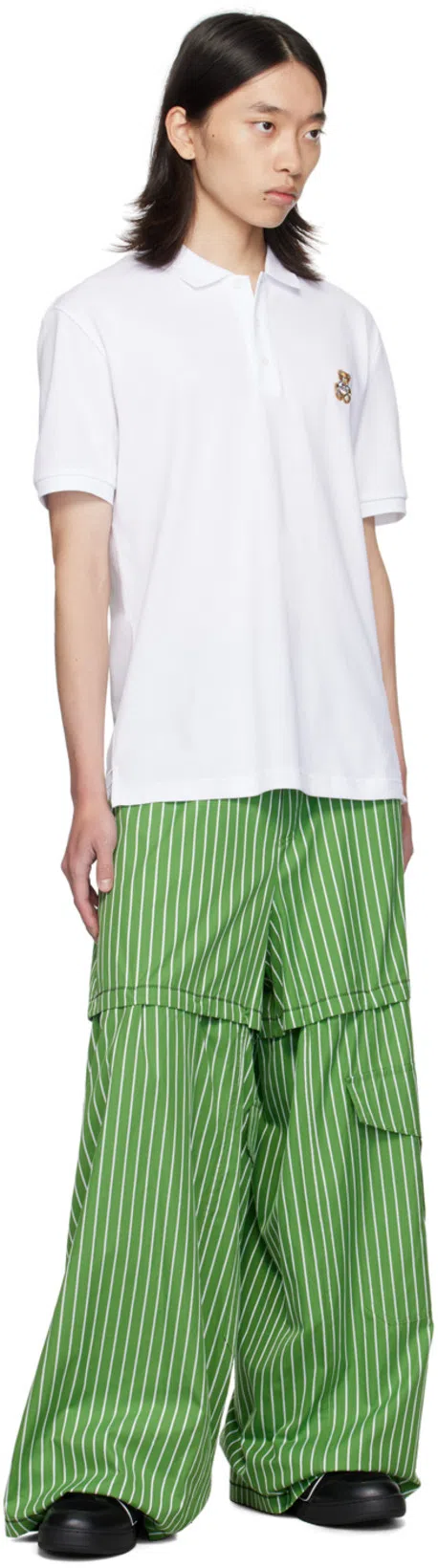 MARNI Green Striped Hybrid Cargo Pants In Stv35 Millet
