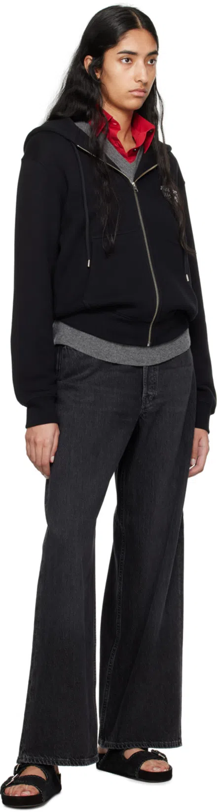 ACNE STUDIOS 5-pocket Denim Loose Fit High-waisted Jeans In Black