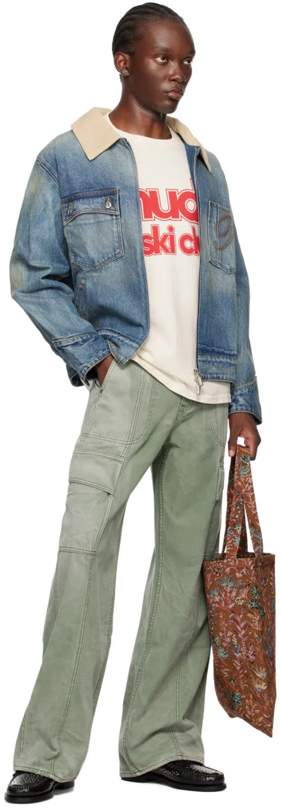 RHUDE Western Zip Up Denim Jacket Indigo In Blue