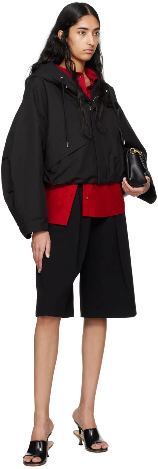 JACQUEMUS Long-sleeved Shirt In 480 Dark Red