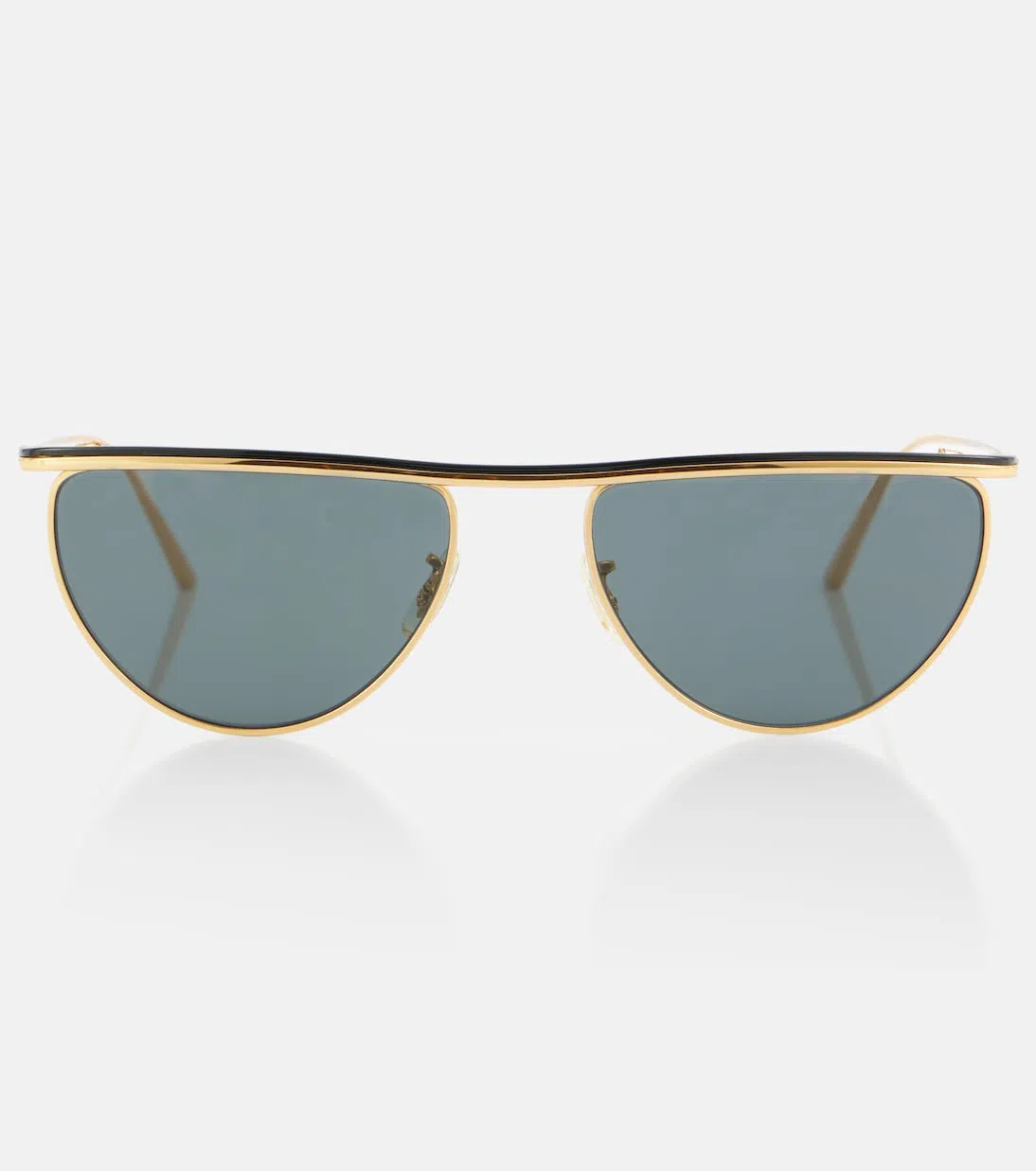 KHAITE X Oliver Peoples 1984c D-frame Metal Sunglasses In Black,gold