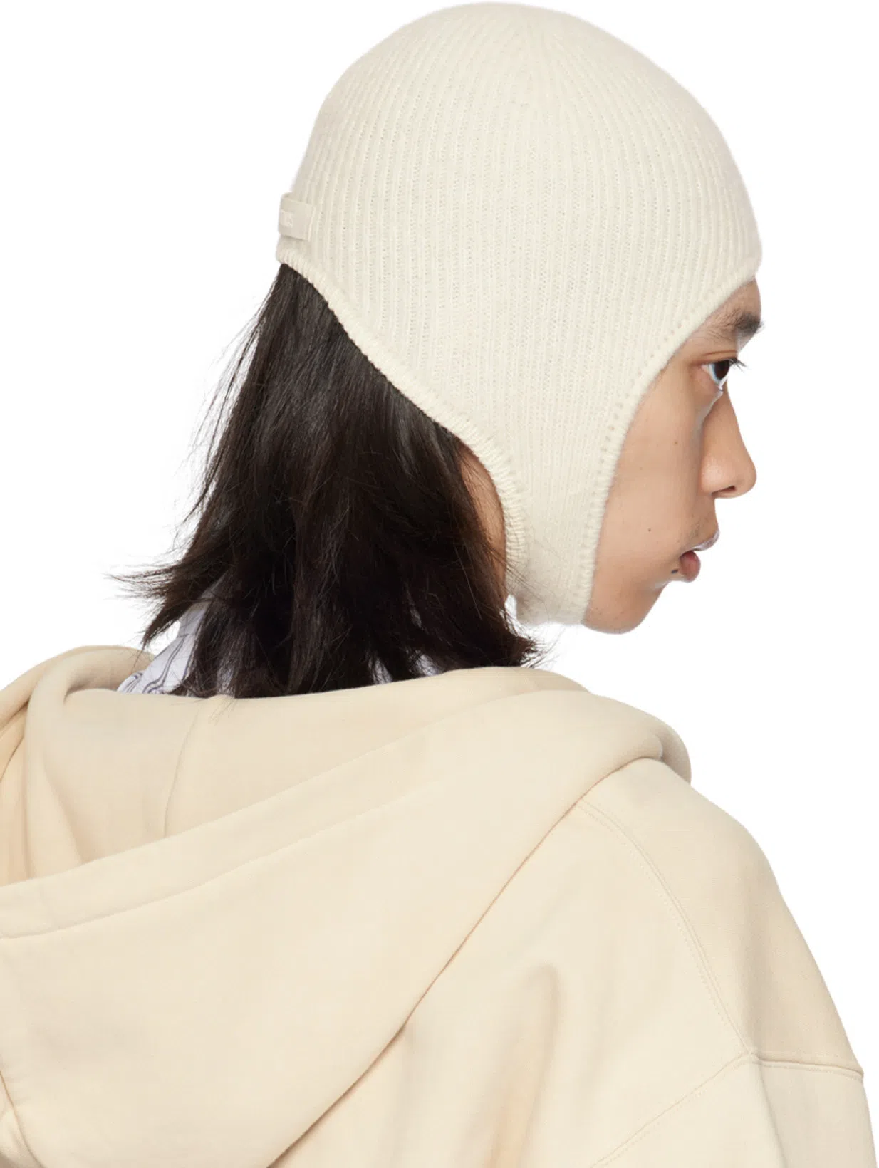 JACQUEMUS Grosgrain-trimmed Zippered Hoodie With Logo Detail In White