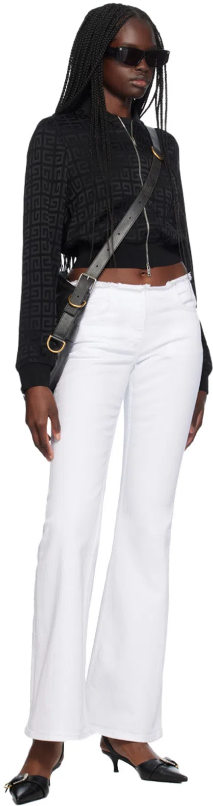 GIVENCHY Cropped Sweater In Monogram 72 Jacquard In Black