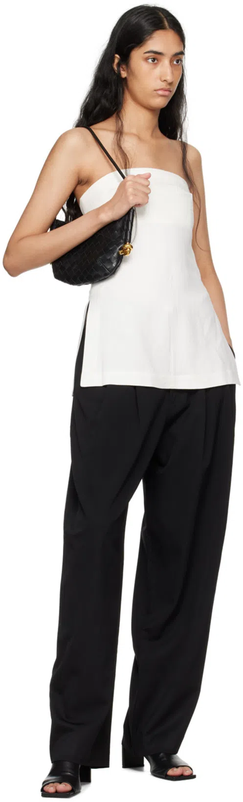 BOTTEGA VENETA Women Black Nappa Leather Mini Solstice Shoulder Bag