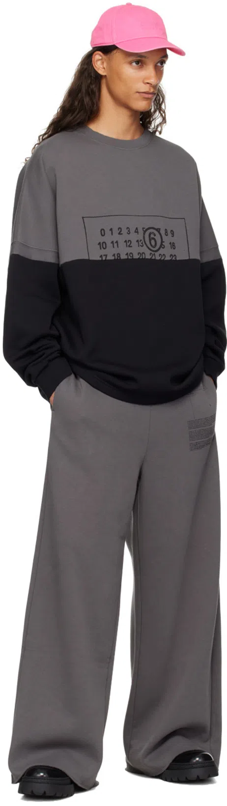 MM6 MAISON MARGIELA Numbers-motif Crew-neck Sweatshirt In Multicolor