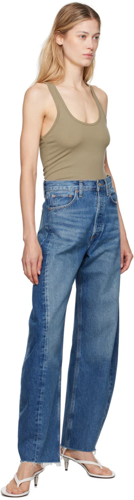 AGOLDE Luna Curved Leg Jeans In Blue