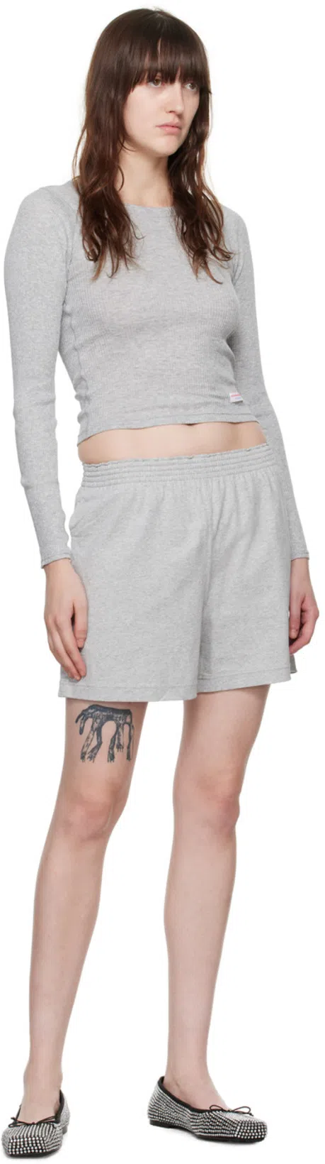 ALEXANDER WANG Satin Ballerinas With All-over Rhinestones In Animal Print