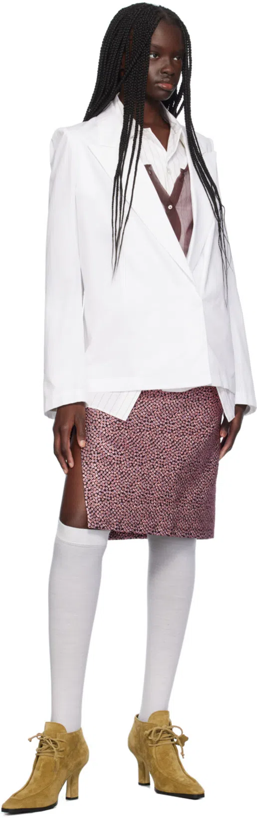 BOTTEGA VENETA Pinstripe Cotton Poplin Shirt In Beige