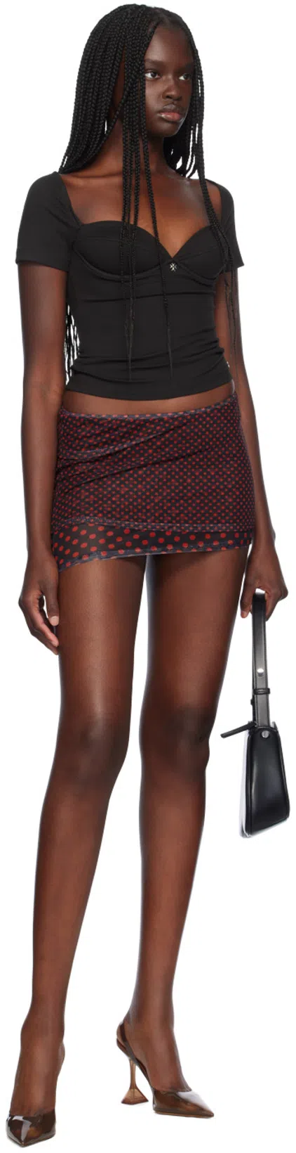 DIESEL Curved Black Play Clutch With Glossy Finish And Magnetic Closure