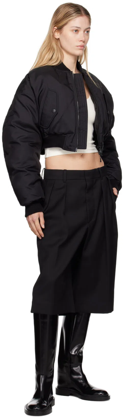 WARDROBE.NYC Off-white Crop Tank Top In Off White